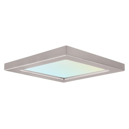 Luxrite 4 Inch Square LED Flush Mount Light 3 CCT Selectable 3000K-5000K 10W 600LM Dimmable Brushed Nickel LR23591 LR23679-1PK